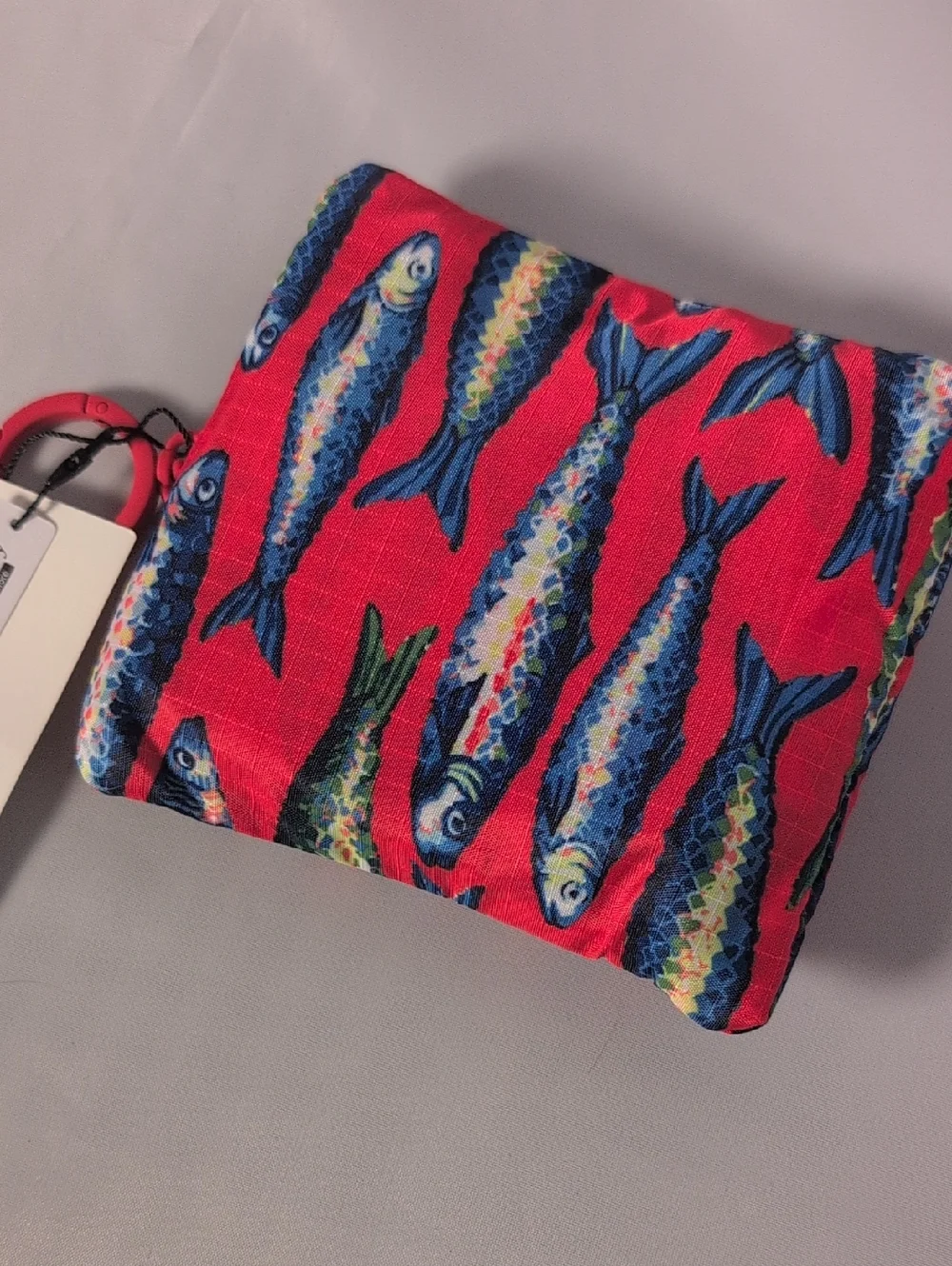 Vera Bradley Outlet Ripstop Essential Reusable Tote Bag Charm Clip in Fish Tale